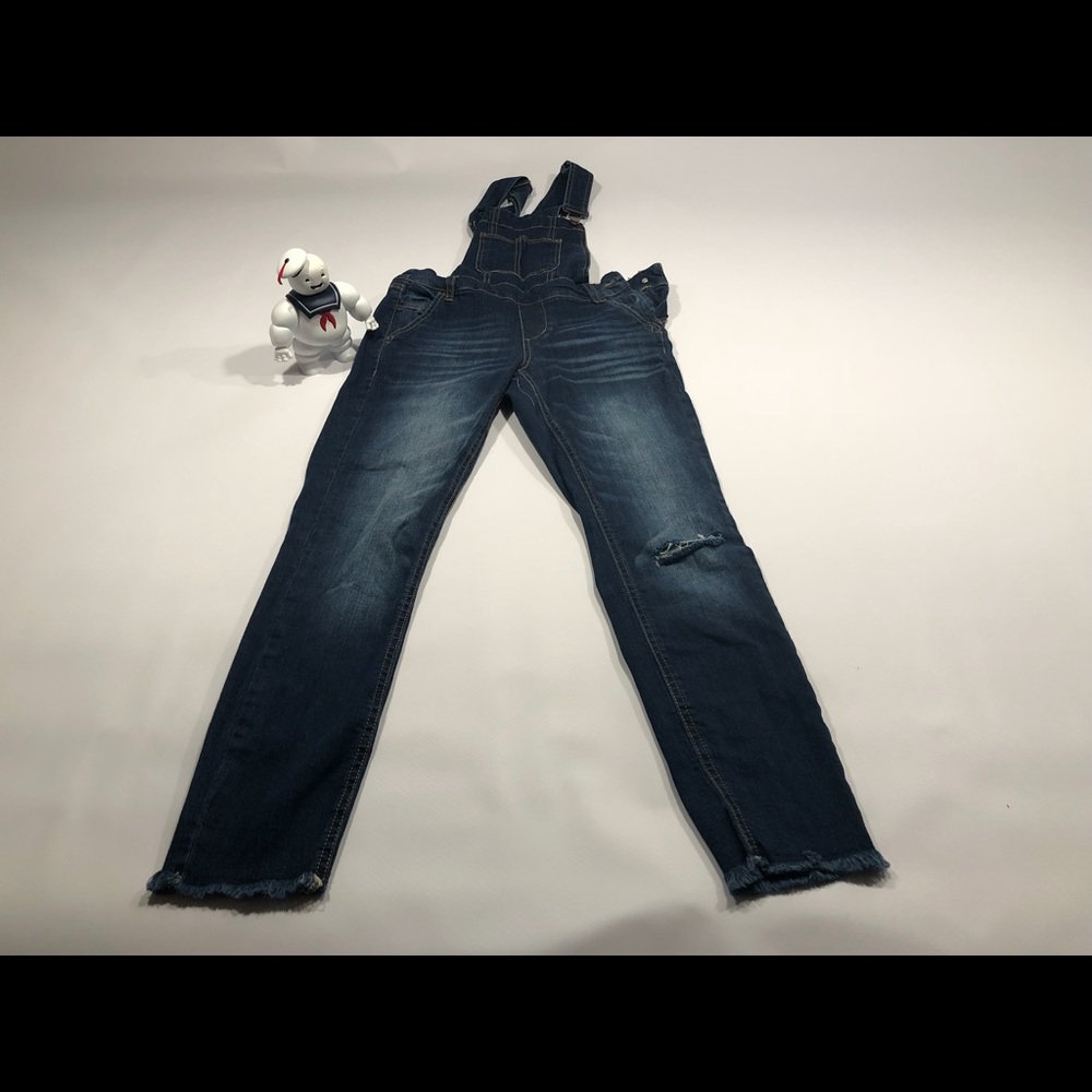 Stitchplay New Dark Denim Distressed Overalls